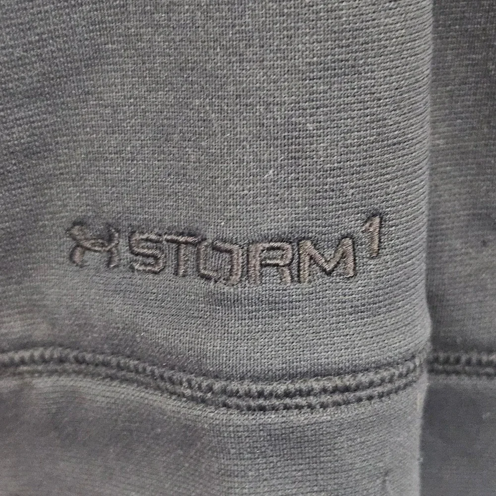 Under Armour Storm Hoodie Youth XL Black Red Big‎ Logo Pullover Sweatshirt Loose